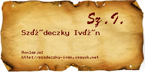 Szádeczky Iván névjegykártya