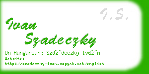 ivan szadeczky business card